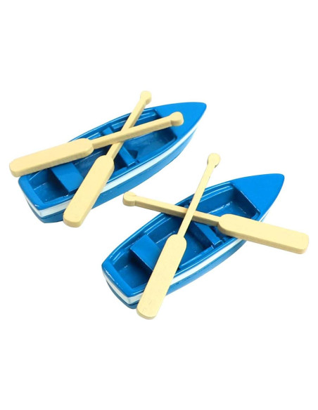 Mini Botes de Remo de Resina Framendino - 2 Juegos Azul Mini Botes de Remo de Resina Framendino - 2 Juegos Azul