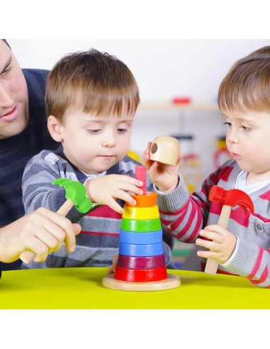 Juguetes de Martillo de Madera Fowecelt 2 Piezas Educativos