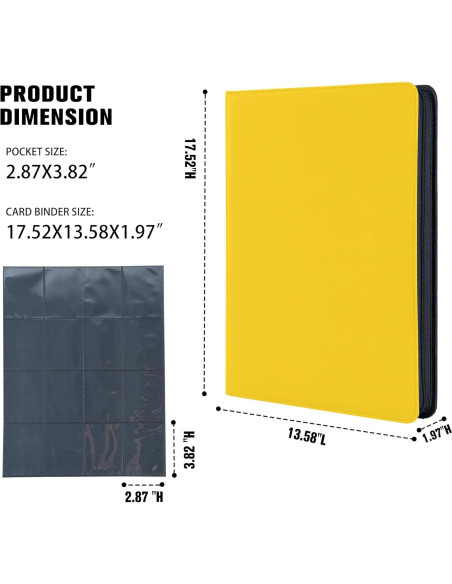 Carpeta de Tarjetas MORABTO 1000+ Pockets Amarillo Carpeta de Tarjetas MORABTO 1000+ Pockets Amarillo