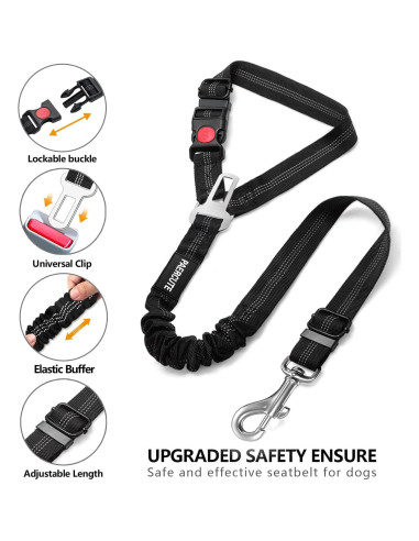 Cinturón de Seguridad para Perros Paercute Ajustable 60-73cm