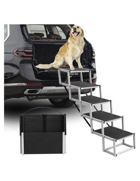 Rampa Plegable para Perros DeerGym - 5 Pasos Antideslizante Rampa Plegable para Perros DeerGym - 5 Pasos Antideslizante