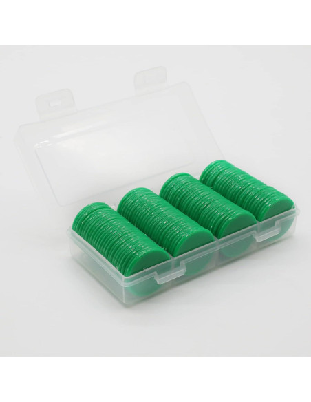 Juego de 100 Fichas de Plástico Verde para Aprendizaje 25 mm Juego de 100 Fichas de Plástico Verde para Aprendizaje 25 mm