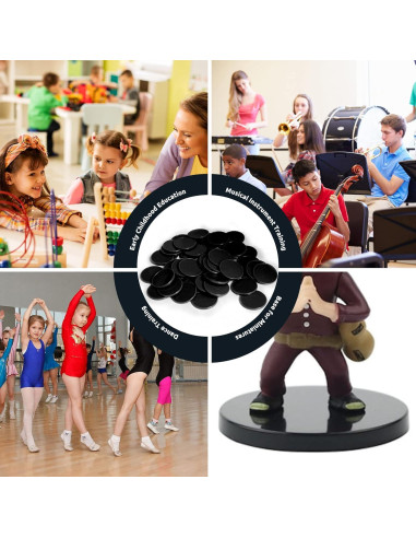 Juego de 100 Fichas de Plástico para Aprendizaje 25 mm Negro