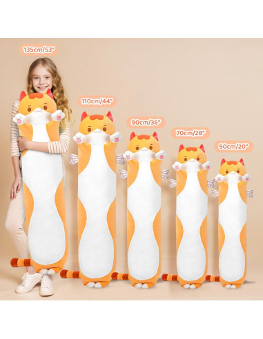 Almohada Gato Peluche Mewaii 135 cm Suave Kawaii