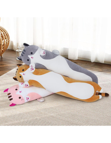 Almohada de Gato de Peluche Zhengzhou 90cm Gris Suave Almohada de Gato de Peluche Zhengzhou 90cm Gris Suave