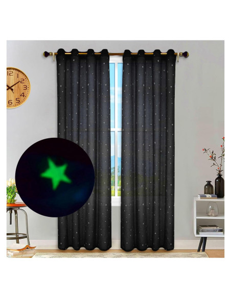 Cortinas Transparentes Eimilaly 2 Paneles 182,88 cm Estrellas Cortinas Transparentes Eimilaly 2 Paneles 182,88 cm Estrellas