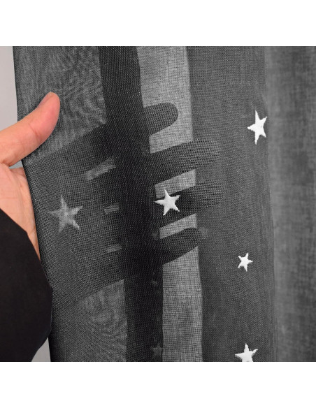 Cortinas Transparentes Eimilaly 2 Paneles 243 cm Negro Cortinas Transparentes Eimilaly 2 Paneles 243 cm Negro