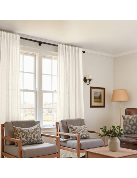 Cortinas KOUFALL Largas 2 Paneles 52x275 cm Lino Crema Cortinas KOUFALL Largas 2 Paneles 52x275 cm Lino Crema