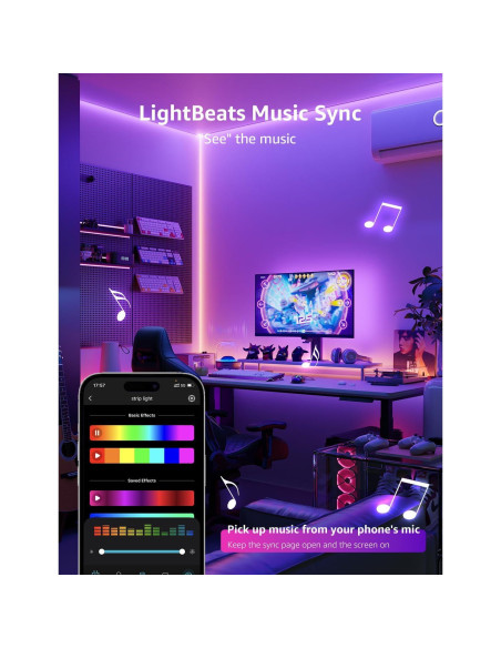 Tira LED Inteligente Lepro SE1 AI 5m RGB Control APP Tira LED Inteligente Lepro SE1 AI 5m RGB Control APP