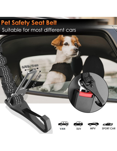 Cinturón de Seguridad para Perros SlowTon Ajustable 2 en 1