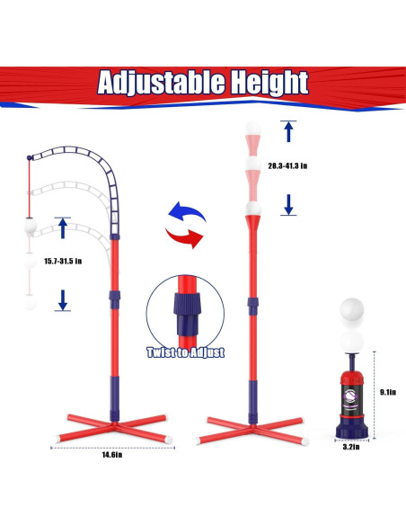 EagleStone Set Tball 3 en 1 Niños 3-8 Años Altura Ajustable EagleStone Set Tball 3 en 1 Niños 3-8 Años Altura Ajustable