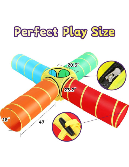 Túnel de Juego Moncoland 4 Vías para Niños y Mascotas Túnel de Juego Moncoland 4 Vías para Niños y Mascotas