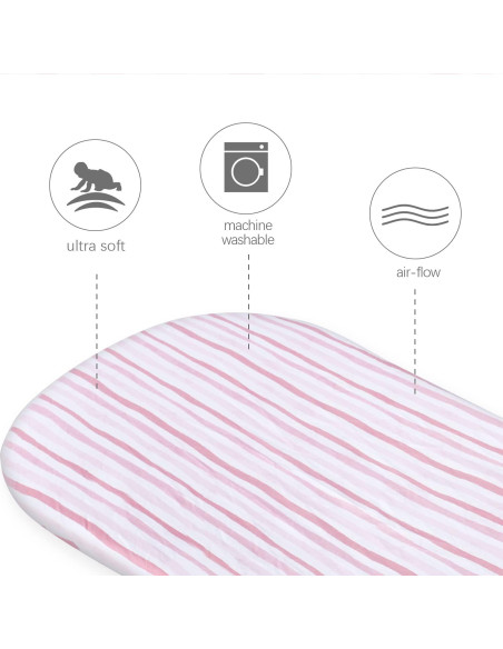 Sábanas para Cuna Biloban 2 Piezas Algodón Rosa Ajustadas Sábanas para Cuna Biloban 2 Piezas Algodón Rosa Ajustadas