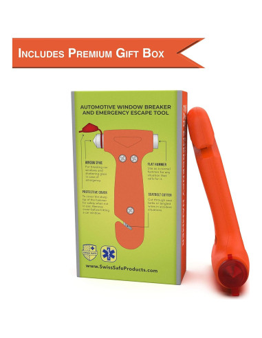 Martillo de Escape de Emergencia Swiss Safe Naranja 1 Paquete