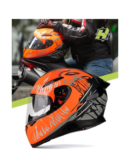 Casco HAX Hax Impulse Naranja S DOT Aerodinámico Casco HAX Hax Impulse Naranja S DOT Aerodinámico