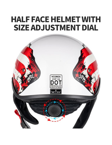 Casco de Media Cara VCOROS VHF04 con Visera Solar M