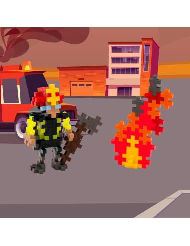 Set Plus Plus 3D Bombero - 70 Piezas de Construcción