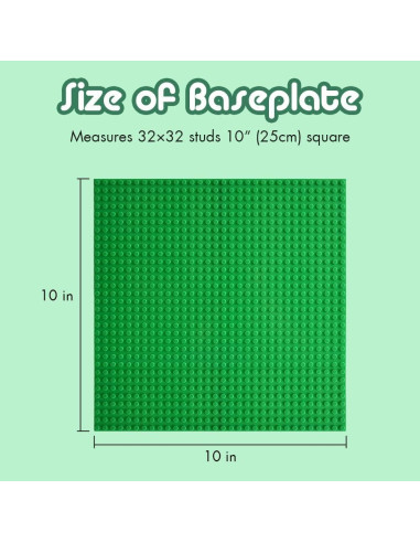 Placas Base Lekebaby 8 Pzs 25,4 cm Macaron para Ladrillos