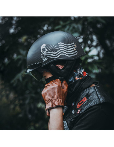 Casco Abierto VCOROS A200 Fibra Carbono Calavera L