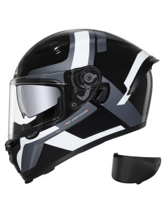 Casco Integral TRIANGLE FF351 Doble Visor Negro Blanco