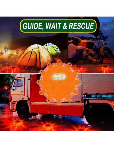 Kit de Luces de Emergencia HEIGPAN GP904 LED 4Pack 9 Modos