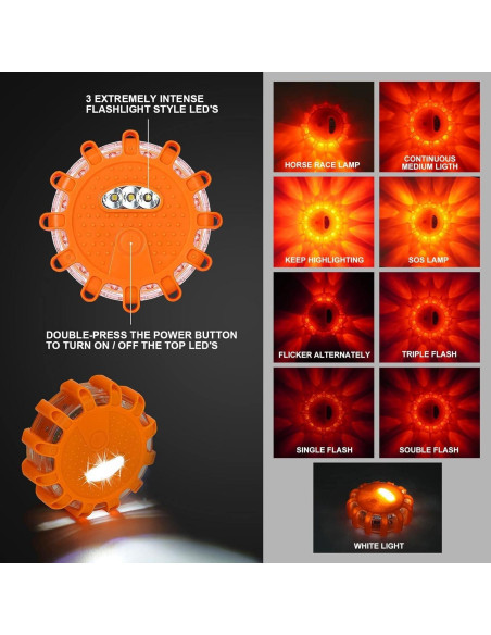 Kit de Luces de Emergencia HEIGPAN GP904 LED 4Pack 9 Modos Kit de Luces de Emergencia HEIGPAN GP904 LED 4Pack 9 Modos