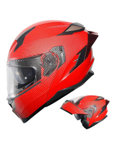 Casco Modular 1Storm HJA119 XL Fibra Carbono Doble Lente