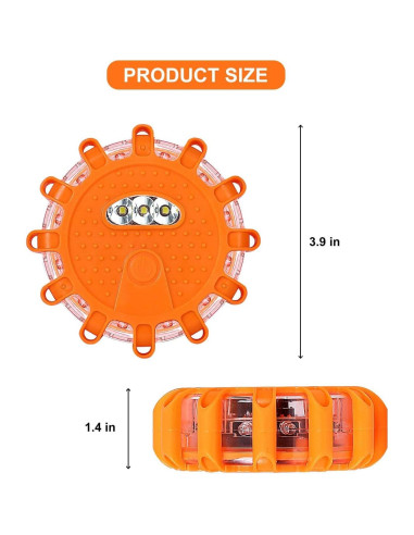 Kit de Luces de Emergencia HEIGPAN GP904 LED 4Pack 9 Modos