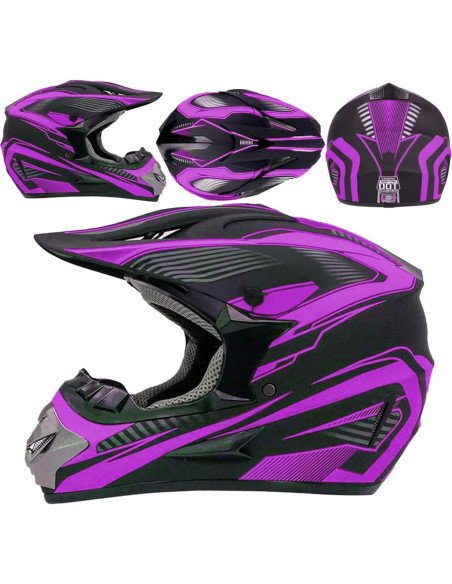 Casco de Motocross SanQing yytk-01 Grande Púrpura DOT Casco de Motocross SanQing yytk-01 Grande Púrpura DOT