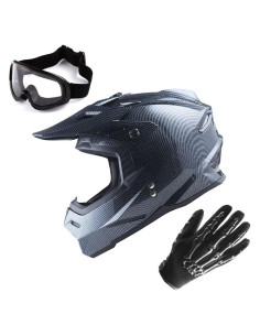 Casco de Motocross 1Storm HF801 + Gafas y Guantes
