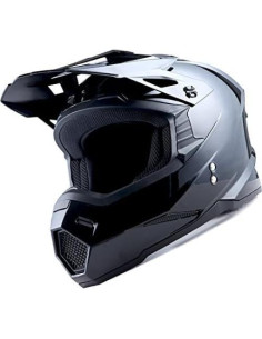 Casco MX Power Gear HF801 Negro Brillante + Gafas + Guantes 2