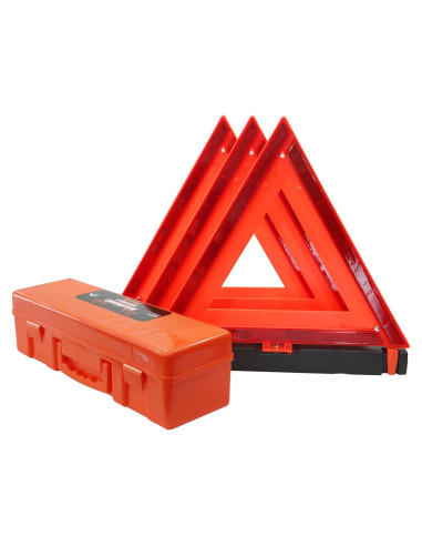 Paquete de 3 Triángulos Reflectantes WORKKOOL con Funda