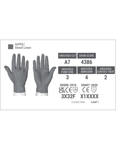 Guantes de Trabajo HexArmor Chrome SLT 4066 Cuero A7 XX-Large