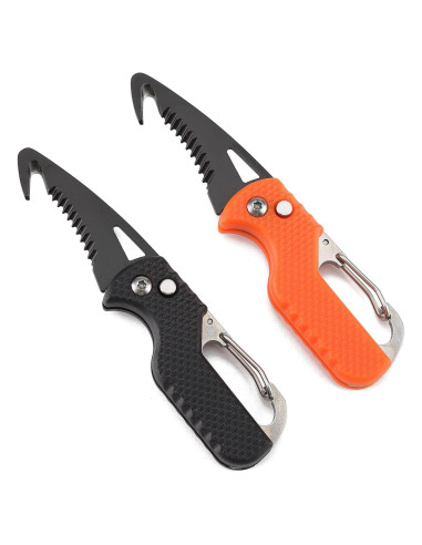 2 Cuchillos de Llavero Plegables YISIDA, Acero Inoxidable, 10.9 cm