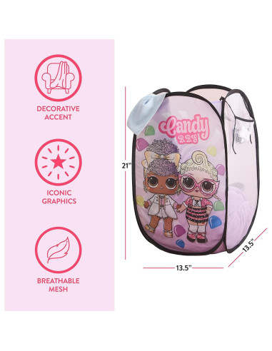 Cesto Plegable Idea Nuova LOL Surprise 55x34x34 cm Rosa