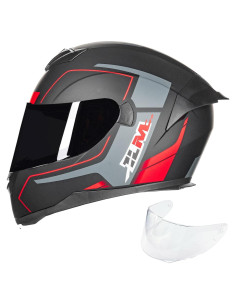 Casco ILM 317 Full Face Motocicleta Rojo Negro S