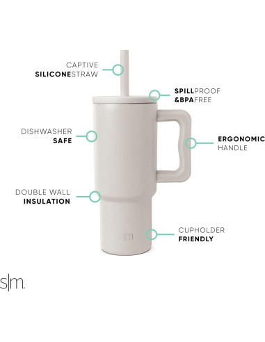 Taza Simple Modern Trek 24 oz con Asa y Tapa Silicona