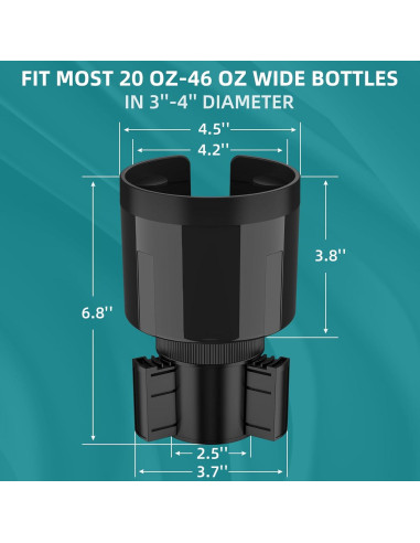 Adaptador Soporte para Tazas de Coche TYKOR Universal Negro