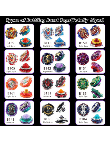 Conjunto de Juguetes Bey Burst Elfnico 12 Trompos y 4 Lanzadores Conjunto de Juguetes Bey Burst Elfnico 12 Trompos y 4 Lanzadores