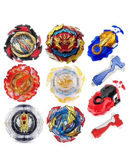 Conjunto de Juguetes Bey Battling Top ASVEXKW 6 Tops 2 Lanzadores Conjunto de Juguetes Bey Battling Top ASVEXKW 6 Tops 2 Lanzadores