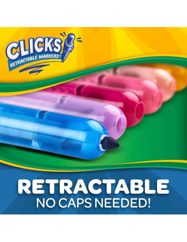 Marcadores Retráctiles Crayola 10 Colores Lavables 3+