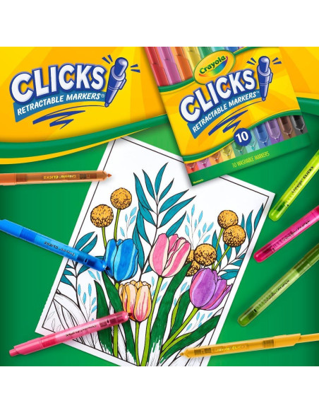 Marcadores Retráctiles Crayola 10 Colores Lavables 3+ Marcadores Retráctiles Crayola 10 Colores Lavables 3+
