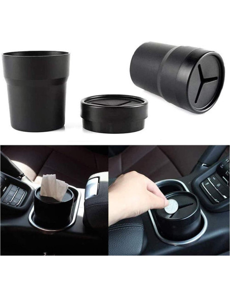 Basurero de Coche FIOTOK Portátil con Tapa - 2 Paquetes Basurero de Coche FIOTOK Portátil con Tapa - 2 Paquetes