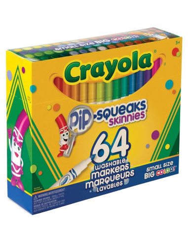 Marcadores Lavables Crayola Pip-Squeaks Skinnies 64 Colores