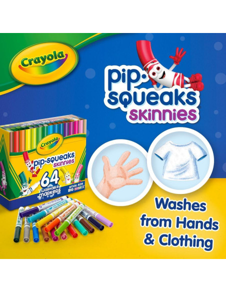 Marcadores Lavables Crayola Pip-Squeaks Skinnies 64 Colores Marcadores Lavables Crayola Pip-Squeaks Skinnies 64 Colores