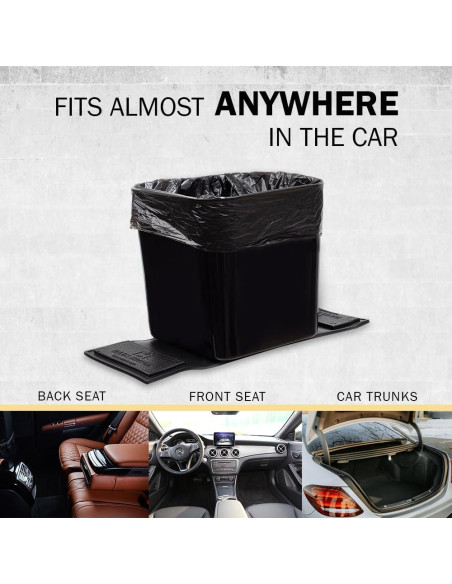 Basurero para Auto Haussimple Grande Negro 2L Antideslizante Basurero para Auto Haussimple Grande Negro 2L Antideslizante