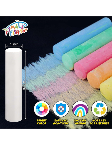 240 Tizas de Acera Jumbo PEQUEÑO PEZ Multicolor Lavables 240 Tizas de Acera Jumbo PEQUEÑO PEZ Multicolor Lavables