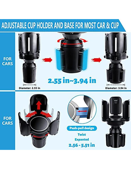 Adaptador Soporte para Tazas de Auto NOVAKE Ajustable 0.5 kg Adaptador Soporte para Tazas de Auto NOVAKE Ajustable 0.5 kg