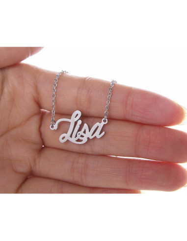 Collar de Nombre Personalizado AOLO Acero Inoxidable 35.56 cm