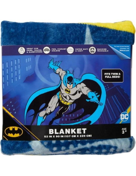 Manta de Felpa Franco Batman 157x229 cm Suave y Ligera Manta de Felpa Franco Batman 157x229 cm Suave y Ligera